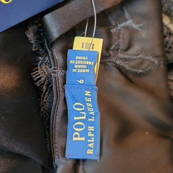 NWT Gorgeous Polo Ralph Lauren Black Lacy Slip Dress-Size 6​​​​​​​​ - Picture 7 of 7